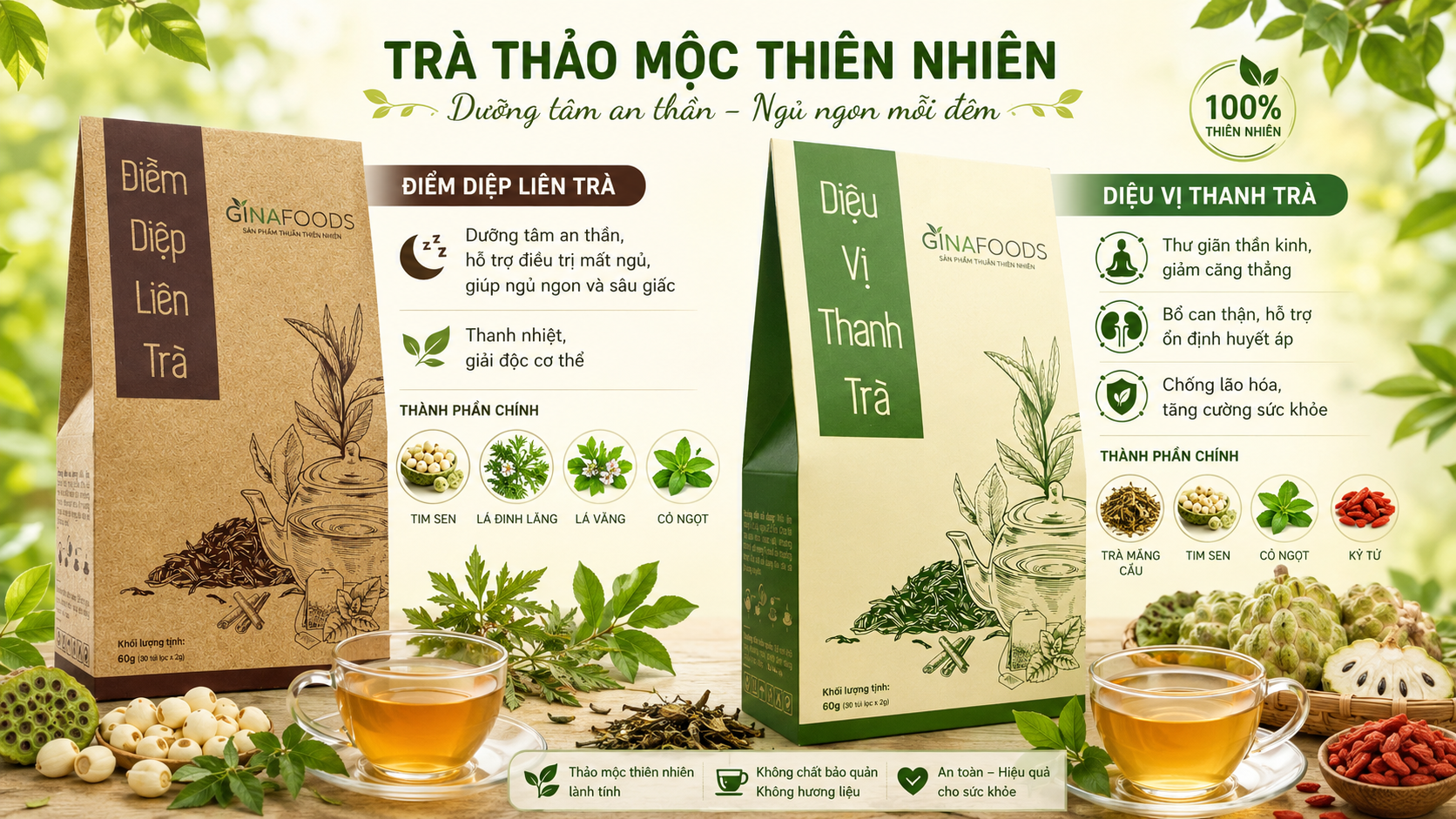 7 loại thảo mộc tự nhiên và công dụng_Điềm Diệp & Diệu VỊ