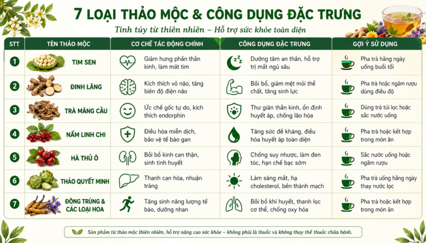 7 loại thảo mộc tự nhiên giúp giảm căng thẳng và công dụng